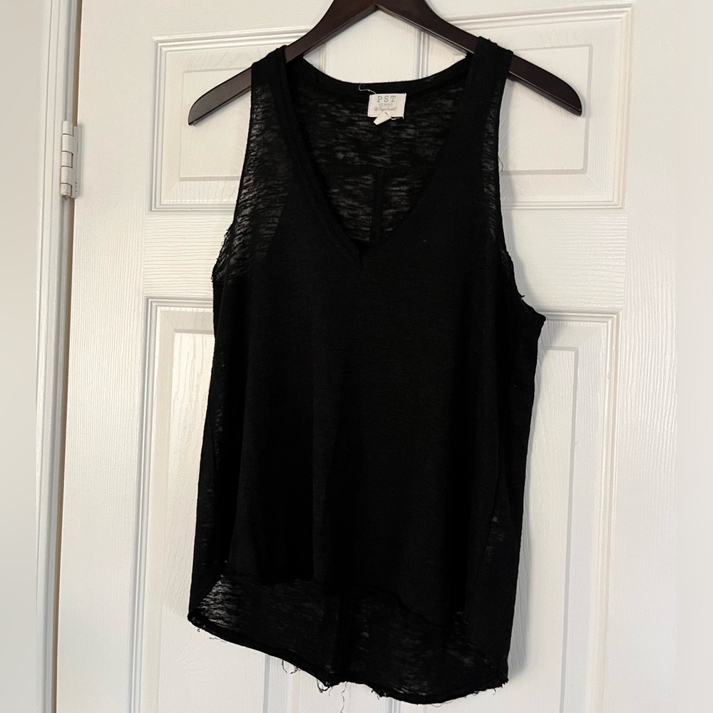 PST Black Slub Knit Tank Top